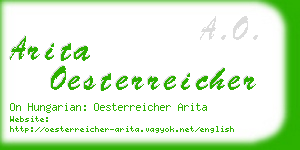 arita oesterreicher business card